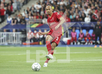 2022-05-28 - Fabinho of Liverpool during the UEFA Champions League Final football match between Liverpool FC and Real Madrid CF on May 28, 2022 at Stade de France in Saint-Denis near Paris, France - FOOTBALL - CHAMPIONS LEAGUE - FINAL - LIVERPOOL V REAL MADRID - UEFA CHAMPIONS LEAGUE - SOCCER