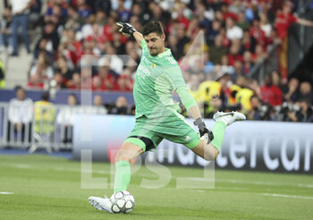 2022-05-28 - Goalkeeper of Real Madrid Thibaut Courtois during the UEFA Champions League Final football match between Liverpool FC and Real Madrid CF on May 28, 2022 at Stade de France in Saint-Denis near Paris, France - FOOTBALL - CHAMPIONS LEAGUE - FINAL - LIVERPOOL V REAL MADRID - UEFA CHAMPIONS LEAGUE - SOCCER