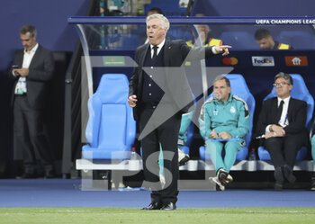 2022-05-28 - Coach of Real Madrid Carlo Ancelotti during the UEFA Champions League Final football match between Liverpool FC and Real Madrid CF on May 28, 2022 at Stade de France in Saint-Denis near Paris, France - FOOTBALL - CHAMPIONS LEAGUE - FINAL - LIVERPOOL V REAL MADRID - UEFA CHAMPIONS LEAGUE - SOCCER