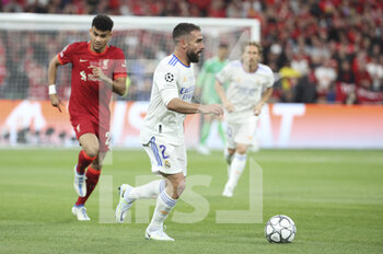 2022-05-28 - Daniel Carvajal of Real Madrid during the UEFA Champions League Final football match between Liverpool FC and Real Madrid CF on May 28, 2022 at Stade de France in Saint-Denis near Paris, France - FOOTBALL - CHAMPIONS LEAGUE - FINAL - LIVERPOOL V REAL MADRID - UEFA CHAMPIONS LEAGUE - SOCCER