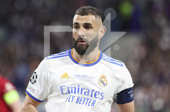 2022-05-28 - Karim Benzema of Real Madrid during the UEFA Champions League Final football match between Liverpool FC and Real Madrid CF on May 28, 2022 at Stade de France in Saint-Denis near Paris, France - FOOTBALL - CHAMPIONS LEAGUE - FINAL - LIVERPOOL V REAL MADRID - UEFA CHAMPIONS LEAGUE - SOCCER