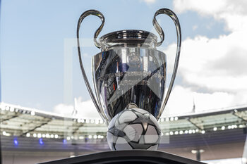 2022-05-28 - PARIS, FRANCE - MAY 28: UEFA Champions League 2022 Trophy’s is displayed during the UEFA Champions League final match between Liverpool FC and Real Madrid at Stade de France on May 28, 2022 in Paris, France. - LIVERPOOL FC V REAL MADRID - UEFA CHAMPIONS LEAGUE FINAL 2021/22 - UEFA CHAMPIONS LEAGUE - SOCCER