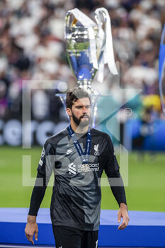 2022-05-28 - PARIS, FRANCE - MAY 28: Alisson Becker of Liverpool was crushed after been defeated by Real Madrid during the UEFA Champions League final match between Liverpool FC and Real Madrid at Stade de France on May 28, 2022 in Paris, France. - LIVERPOOL FC V REAL MADRID - UEFA CHAMPIONS LEAGUE FINAL 2021/22 - UEFA CHAMPIONS LEAGUE - SOCCER