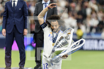 2022-05-28 - PARIS, FRANCE - MAY 28: Marcelo Vieira of Real Madrid CF celebrating after winning Liverpool during the UEFA Champions League final match between Liverpool FC and Real Madrid at Stade de France on May 28, 2022 in Paris, France. - LIVERPOOL FC V REAL MADRID - UEFA CHAMPIONS LEAGUE FINAL 2021/22 - UEFA CHAMPIONS LEAGUE - SOCCER
