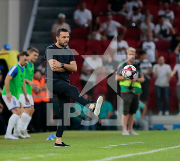 2022-07-12 - Coach Orges Shehi of Kf Tirana during the first round of UEFA Champions League 2022-2023, football match between Kf Tirana and F91 Dudelange at Air Albania Stadium / Arena Kombetare on 11 July 2022, in Tirana, Albania. Photo Nderim KACELI - KF TIRANA VS DOUDELAGE - UEFA CHAMPIONS LEAGUE - SOCCER