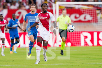 2022-08-02 - Axel Disasi of AS Monaco during the UEFA Champions League, third qualifying round football match between AS Monaco and PSV Eindhoven on August 2, 2022 at Stade Louis II in Monaco, Monaco - FOOTBALL - CHAMPIONS LEAGUE - MONACO V PSV EINDHOVEN - UEFA CHAMPIONS LEAGUE - SOCCER