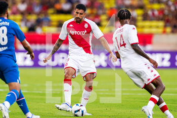 2022-08-02 - Guillermo Maripan of AS Monaco during the UEFA Champions League, third qualifying round football match between AS Monaco and PSV Eindhoven on August 2, 2022 at Stade Louis II in Monaco, Monaco - FOOTBALL - CHAMPIONS LEAGUE - MONACO V PSV EINDHOVEN - UEFA CHAMPIONS LEAGUE - SOCCER