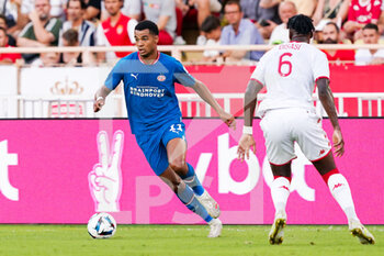 2022-08-02 - Cody Gakpo of PSV Eindhoven during the UEFA Champions League, third qualifying round football match between AS Monaco and PSV Eindhoven on August 2, 2022 at Stade Louis II in Monaco, Monaco - FOOTBALL - CHAMPIONS LEAGUE - MONACO V PSV EINDHOVEN - UEFA CHAMPIONS LEAGUE - SOCCER