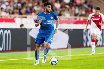 2022-08-02 - Ismael Saibari of PSV Einhoven during the UEFA Champions League, third qualifying round football match between AS Monaco and PSV Eindhoven on August 2, 2022 at Stade Louis II in Monaco, Monaco - FOOTBALL - CHAMPIONS LEAGUE - MONACO V PSV EINDHOVEN - UEFA CHAMPIONS LEAGUE - SOCCER