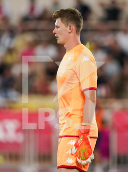 2022-08-02 - Goalkeeper Alexander Nubel of AS Monaco during the UEFA Champions League, third qualifying round football match between AS Monaco and PSV Eindhoven on August 2, 2022 at Stade Louis II in Monaco, Monaco - FOOTBALL - CHAMPIONS LEAGUE - MONACO V PSV EINDHOVEN - UEFA CHAMPIONS LEAGUE - SOCCER