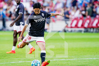 2022-08-09 - Takumi Minamino of AS Monaco warms up during the UEFA Champions League, Third qualifying round, 2nd leg football match between PSV Eindhoven and AS Monaco on August 9, 2022 at Philips Stadion in Eindhoven, Netherlands - FOOTBALL - CHAMPIONS LEAGUE - PSV EINDHOVEN V MONACO - UEFA CHAMPIONS LEAGUE - SOCCER