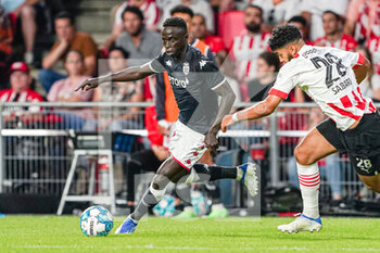 2022-08-09 - Krepin Diatta of AS Monaco, Ismael Saibari of PSV Eindhoven during the UEFA Champions League, Third qualifying round, 2nd leg football match between PSV Eindhoven and AS Monaco on August 9, 2022 at Philips Stadion in Eindhoven, Netherlands - FOOTBALL - CHAMPIONS LEAGUE - PSV EINDHOVEN V MONACO - UEFA CHAMPIONS LEAGUE - SOCCER