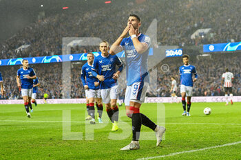 16/08/2022 - Rangers Antonio Colak celebrates his goal 1-1 during the UEFA Champions League, Play-offs, 1st leg football match between Rangers and PSV Eindhoven on August 16, 2022 at Ibrox Stadium in Glasgow, Scotland - FOOTBALL - CHAMPIONS LEAGUE - RANGERS V PSV - UEFA CHAMPIONS LEAGUE - CALCIO