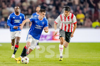 2022-08-24 - Tom Lawrence of Rangers, Erick Gutierrez of PSV during the UEFA Champions League, Play-Off Second Leg football match between PSV and Rangers on August 24, 2022 at the Philips Stadion in Eindhoven, Netherlands - FOOTBALL - CHAMPIONS LEAGUE - PSV V RANGERS - UEFA CHAMPIONS LEAGUE - SOCCER