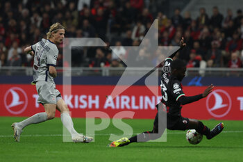 2022-11-02 - Maurits Kjærgard of FC Red Bull Salzburg in action during UEFA Champions League 2022/23 Group Stage - Group E football match between AC Milan and FC Red Bull Salzburg at Giuseppe Meazza Stadium, Milan, Italy on November 02, 2022 - AC MILAN VS FC RED BULL SALZBURG - UEFA CHAMPIONS LEAGUE - SOCCER