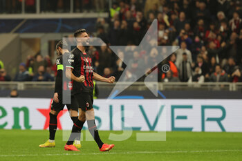 2022-11-02 - Olivier Giroud of AC Milan celebrates after scoring a goal during UEFA Champions League 2022/23 Group Stage - Group E football match between AC Milan and FC Red Bull Salzburg at Giuseppe Meazza Stadium, Milan, Italy on November 02, 2022 - AC MILAN VS FC RED BULL SALZBURG - UEFA CHAMPIONS LEAGUE - SOCCER
