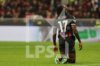 2022-11-02 - Rafael Leao of AC Milan reacts during UEFA Champions League 2022/23 Group Stage - Group E football match between AC Milan and FC Red Bull Salzburg at Giuseppe Meazza Stadium, Milan, Italy on November 02, 2022 - AC MILAN VS FC RED BULL SALZBURG - UEFA CHAMPIONS LEAGUE - SOCCER