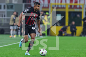 2022-11-02 - Junior Messias of AC Milan in action during UEFA Champions League 2022/23 Group Stage - Group E football match between AC Milan and FC Red Bull Salzburg at Giuseppe Meazza Stadium, Milan, Italy on November 02, 2022 - AC MILAN VS FC RED BULL SALZBURG - UEFA CHAMPIONS LEAGUE - SOCCER