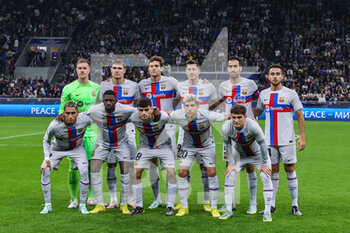 2022-10-04 - FC Barcelona team line up during the UEFA Champions League 2022/23 Group Stage - Group C football match between FC Internazionale and FC Barcelona at Giuseppe Meazza Stadium, Milan, Italy on October 04, 2022 - INTER - FC INTERNAZIONALE VS FC BARCELONA - UEFA CHAMPIONS LEAGUE - SOCCER