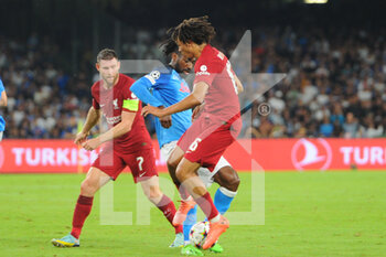 2022-09-07 - Anguissa SSC Napoli competes for the ball with Trent Alexander-Arnold of Liverpool FC during the Uefa Champions League match between SSC Napoli vs FC Liverpool  at Diego Armando Maradona Stadium  - SSN NAPOLI VS LIVERPOOL FC - UEFA CHAMPIONS LEAGUE - SOCCER