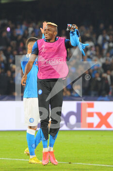 2022-10-26 - Victor Osimhen of SSC Napoli celebrate the victory at the and  the Uefa Champions League match between SSC Napoli vs Rangers Football Club at Diego Armando Maradona Stadium  - SSN NAPOLI VS RANGERS FC - UEFA CHAMPIONS LEAGUE - SOCCER