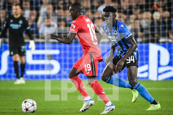 2022-09-07 - Moussa DIABY of Bayer Leverkusen and Abakar SYLLA of Brugge during the UEFA Champions League, Group B football match between Club Brugge (Club Bruges KV
) and Bayer 04 Leverkusen on September 7, 2022 at Jan Breydelstadion in Bruges, Belgium - FOOTBALL - CHAMPIONS LEAGUE - CLUB BRUGGE V BAYER LEVERKUSEN - UEFA CHAMPIONS LEAGUE - SOCCER