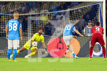 2022-09-07 - Goal 1-0 Piotr Zielinski (20) of Napoli scores from the penalty spot during the Champions League match between Napoli and Liverpool at Diego Armando Maradona Stadium, Napoli, Italy on 7 September 2022. Photo Nigel Keene /ProSportsImages / DPPI - FOOTBALL - CHAMPIONS LEAGUE - NAPOLI V LIVERPOOL - UEFA CHAMPIONS LEAGUE - SOCCER