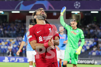 2022-09-07 - Mohamed Salah (11) of Liverpool reacts to a miss during the Champions League match between Napoli and Liverpool at Diego Armando Maradona Stadium, Napoli, Italy on 7 September 2022. Photo Nigel Keene /ProSportsImages / DPPI - FOOTBALL - CHAMPIONS LEAGUE - NAPOLI V LIVERPOOL - UEFA CHAMPIONS LEAGUE - SOCCER