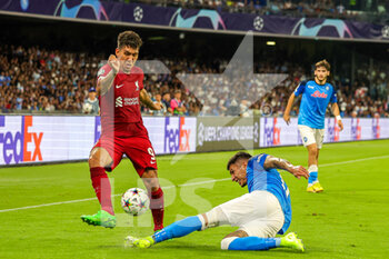 2022-09-07 - Roberto Firmino (9) of Liverpool during the Champions League match between Napoli and Liverpool at Diego Armando Maradona Stadium, Napoli, Italy on 7 September 2022. Photo Nigel Keene /ProSportsImages / DPPI - FOOTBALL - CHAMPIONS LEAGUE - NAPOLI V LIVERPOOL - UEFA CHAMPIONS LEAGUE - SOCCER