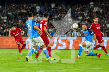 2022-09-07 - Goal 1-4 Luis Diaz (23) of Liverpool scores a goal during the Champions League match between Napoli and Liverpool at Diego Armando Maradona Stadium, Napoli, Italy on 7 September 2022. Photo Nigel Keene /ProSportsImages / DPPI - FOOTBALL - CHAMPIONS LEAGUE - NAPOLI V LIVERPOOL - UEFA CHAMPIONS LEAGUE - SOCCER