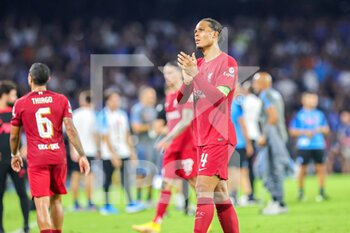 2022-09-07 - Virgil van Dijk (4) of Liverpool looks dejected at full time during the Champions League match between Napoli and Liverpool at Diego Armando Maradona Stadium, Napoli, Italy on 7 September 2022. Photo Nigel Keene /ProSportsImages / DPPI - FOOTBALL - CHAMPIONS LEAGUE - NAPOLI V LIVERPOOL - UEFA CHAMPIONS LEAGUE - SOCCER