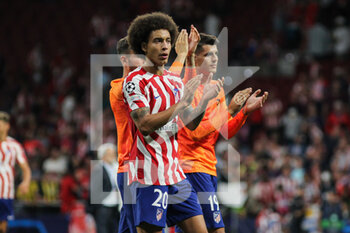 2022-09-07 - Axel Witsel and Alvaro Morata of Atletico de Madrid celebrate after winning during the UEFA Champions League, Group B, football match played between Atletico de Madrid and FC Porto at Civitas Metropolitano on September 07, 2022 in Madrid, Spain. Photo Oscar J. Barroso / SpainDPPI / DPPI - FOOTBALL - CHAMPIONS LEAGUE - ATLETICO MADRID V PORTO - UEFA CHAMPIONS LEAGUE - SOCCER