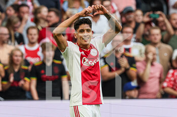 2022-09-07 - Edson Alvarez of Ajax celebrates the first goal during the UEFA Champions League match between Ajax and Rangers at the Johan Cruijff ArenA on September 7, 2022 in Amsterdam, Netherlands - FOOTBALL - CHAMPIONS LEAGUE - AJAX V RANGERS - UEFA CHAMPIONS LEAGUE - SOCCER