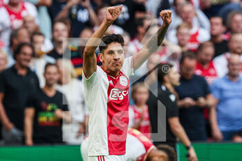 2022-09-07 - Edson Alvarez of Ajax celebrates the first goal during the UEFA Champions League match between Ajax and Rangers at the Johan Cruijff ArenA on September 7, 2022 in Amsterdam, Netherlands - FOOTBALL - CHAMPIONS LEAGUE - AJAX V RANGERS - UEFA CHAMPIONS LEAGUE - SOCCER