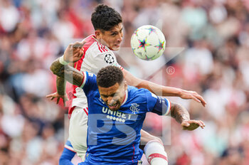 2022-09-07 - Edson Alvarez of Ajax, James Tavernier of Rangers during the UEFA Champions League match between Ajax and Rangers at the Johan Cruijff ArenA on September 7, 2022 in Amsterdam, Netherlands - FOOTBALL - CHAMPIONS LEAGUE - AJAX V RANGERS - UEFA CHAMPIONS LEAGUE - SOCCER