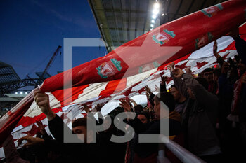 2022-09-13 - Liverpool fans, supporters with banner before kick-off during the Champions League match between Liverpool and Ajax at Anfield, Liverpool, England on 13 September 2022. Photo Ian Stephen / ProSportsImages / DPPI - FOOTBALL - CHAMPIONS LEAGUE - LIVERPOOL V AJAX - UEFA CHAMPIONS LEAGUE - SOCCER