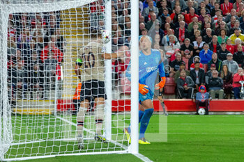 2022-09-13 - GOAL 2-1 Liverpool defender Joel Matip (32) (not in picture) scores during the Champions League match between Liverpool and Ajax at Anfield, Liverpool, England on 13 September 2022. Photo Ian Stephen / ProSportsImages / DPPI - FOOTBALL - CHAMPIONS LEAGUE - LIVERPOOL V AJAX - UEFA CHAMPIONS LEAGUE - SOCCER