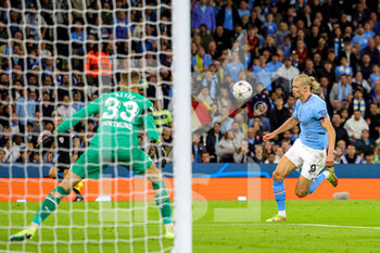 2022-09-14 - Erling Haaland (9) of Manchester City during the Champions League match between Manchester City and Borussia Dortmund at the Etihad Stadium, Manchester, England on 14 September 2022. Photo Nigel Keene/ ProSportsImages / DPPI - FOOTBALL - CHAMPIONS LEAGUE - MANCHESTER CITY V BORUSSIA DORTMUND - UEFA CHAMPIONS LEAGUE - SOCCER