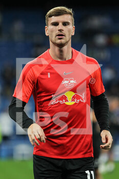 2022-09-14 - Timo Werner of Leipzig warms up during the UEFA Champions League, Group F, football match played between Real Madrid and RB Leipzig at Santiago Bernabeu on September 14, 2022 in Madrid, Spain. Photo Irina R.Hipolito / SpainDPPI / DPPI - FOOTBALL - CHAMPIONS LEAGUE - REAL MADRID V  LEIPZIG - UEFA CHAMPIONS LEAGUE - SOCCER