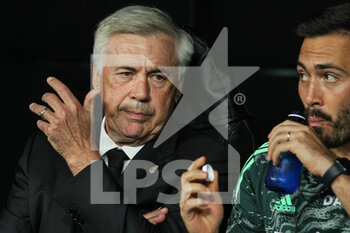 2022-09-14 - Carlo Ancelotti, head coach of Real Madrid during the UEFA Champions League, Group F, football match played between Real Madrid and RB Leipzig at Santiago Bernabeu on September 14, 2022 in Madrid, Spain. Photo Irina R.Hipolito / SpainDPPI / DPPI - FOOTBALL - CHAMPIONS LEAGUE - REAL MADRID V  LEIPZIG - UEFA CHAMPIONS LEAGUE - SOCCER