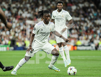 2022-09-14 - Eduardo Camavinga of Real Madrid during the UEFA Champions League, Group F, football match played between Real Madrid and RB Leipzig at Santiago Bernabeu on September 14, 2022 in Madrid, Spain. Photo Irina R.Hipolito / SpainDPPI / DPPI - FOOTBALL - CHAMPIONS LEAGUE - REAL MADRID V  LEIPZIG - UEFA CHAMPIONS LEAGUE - SOCCER