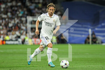 2022-09-14 - Luka Modric of Real Madrid in action during the UEFA Champions League, Group F, football match played between Real Madrid and RB Leipzig at Santiago Bernabeu on September 14, 2022 in Madrid, Spain. Photo Irina R.Hipolito / SpainDPPI / DPPI - FOOTBALL - CHAMPIONS LEAGUE - REAL MADRID V  LEIPZIG - UEFA CHAMPIONS LEAGUE - SOCCER