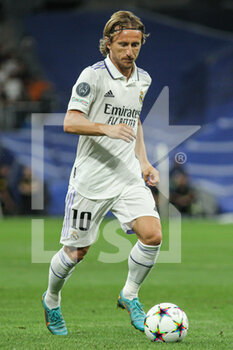 2022-09-14 - Luka Modric of Real Madrid in action during the UEFA Champions League, Group F, football match played between Real Madrid and RB Leipzig at Santiago Bernabeu on September 14, 2022 in Madrid, Spain. Photo Irina R.Hipolito / SpainDPPI / DPPI - FOOTBALL - CHAMPIONS LEAGUE - REAL MADRID V  LEIPZIG - UEFA CHAMPIONS LEAGUE - SOCCER