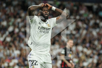 2022-09-14 - Antonio Rudiger of Real Madrid during the UEFA Champions League, Group F, football match played between Real Madrid and RB Leipzig at Santiago Bernabeu on September 14, 2022 in Madrid, Spain. Photo Irina R.Hipolito / SpainDPPI / DPPI - FOOTBALL - CHAMPIONS LEAGUE - REAL MADRID V  LEIPZIG - UEFA CHAMPIONS LEAGUE - SOCCER