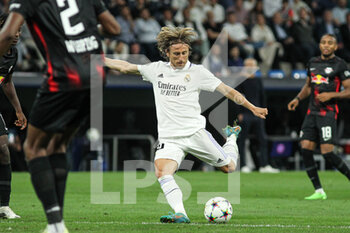 2022-09-14 - Luka Modric of Real Madrid during the UEFA Champions League, Group F, football match played between Real Madrid and RB Leipzig at Santiago Bernabeu on September 14, 2022 in Madrid, Spain. Photo Irina R.Hipolito / SpainDPPI / DPPI - FOOTBALL - CHAMPIONS LEAGUE - REAL MADRID V  LEIPZIG - UEFA CHAMPIONS LEAGUE - SOCCER