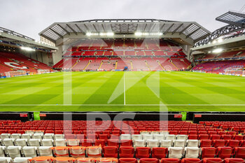 2022-10-04 - General stadium view during the UEFA Champions League, Group A football match between Liverpool and Rangers on October 4, 2022 at Anfield stadium in Liverpool, England - FOOTBALL - CHAMPIONS LEAGUE - LIVERPOOL V RANGERS - UEFA CHAMPIONS LEAGUE - SOCCER