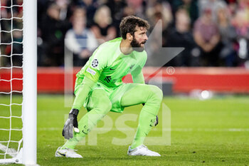 2022-10-04 - Liverpool goalkeeper Alisson Becker during the UEFA Champions League, Group A football match between Liverpool and Rangers on October 4, 2022 at Anfield stadium in Liverpool, England - FOOTBALL - CHAMPIONS LEAGUE - LIVERPOOL V RANGERS - UEFA CHAMPIONS LEAGUE - SOCCER