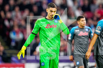 2022-10-04 - Goalkeeper Alex Meret of Napoli during the UEFA Champions League, Group A football match between Ajax and Napoli on October 4, 2022 at Johan Cruijff ArenA in Amsterdam, Netherlands - FOOTBALL - CHAMPIONS LEAGUE - AJAX V NAPOLI - UEFA CHAMPIONS LEAGUE - SOCCER