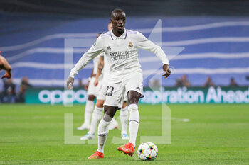 2022-10-05 - Ferland Mendy of Real Madrid during the UEFA Champions League, Group F, football match between Real Madrid and Shakhtar Donetsk on October 5, 2022 at Santiago Bernabeu stadium in Madrid, Spain - FOOTBALL - CHAMPIONS LEAGUE - REAL MADRID V SHAKHTAR DONETSK - UEFA CHAMPIONS LEAGUE - SOCCER