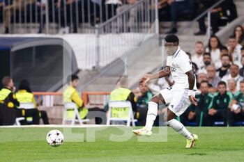 2022-10-05 - Vinicius Junior of Real Madrid during the UEFA Champions League, Group F, football match between Real Madrid and Shakhtar Donetsk on October 5, 2022 at Santiago Bernabeu stadium in Madrid, Spain - FOOTBALL - CHAMPIONS LEAGUE - REAL MADRID V SHAKHTAR DONETSK - UEFA CHAMPIONS LEAGUE - SOCCER